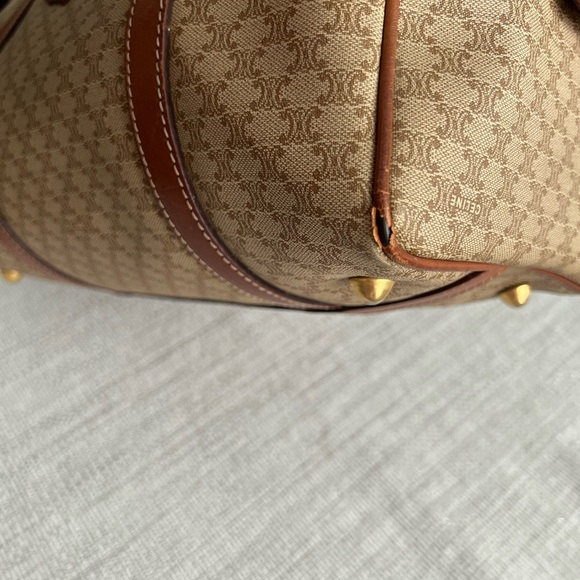 Celine Macadam Chestnut Brown and Tan coated canvas Boston Bag GUC - Picture 10 of 14